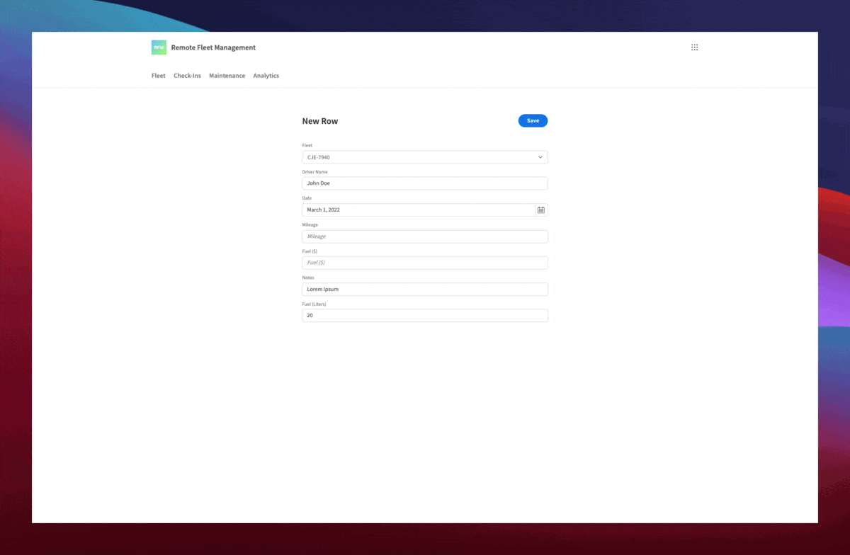 Fleet manager app template Fleet manager app template
