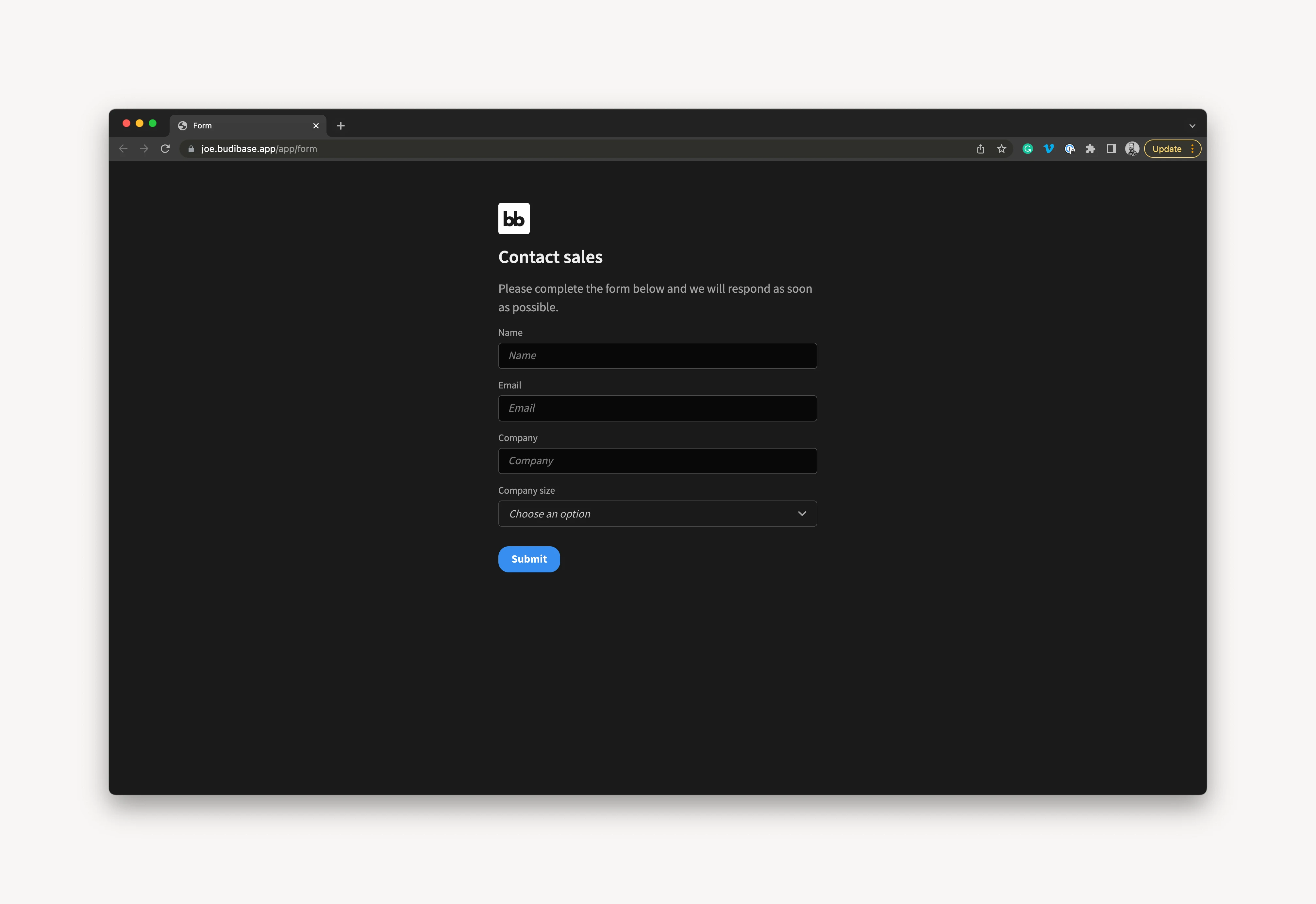 Public form example Public form example