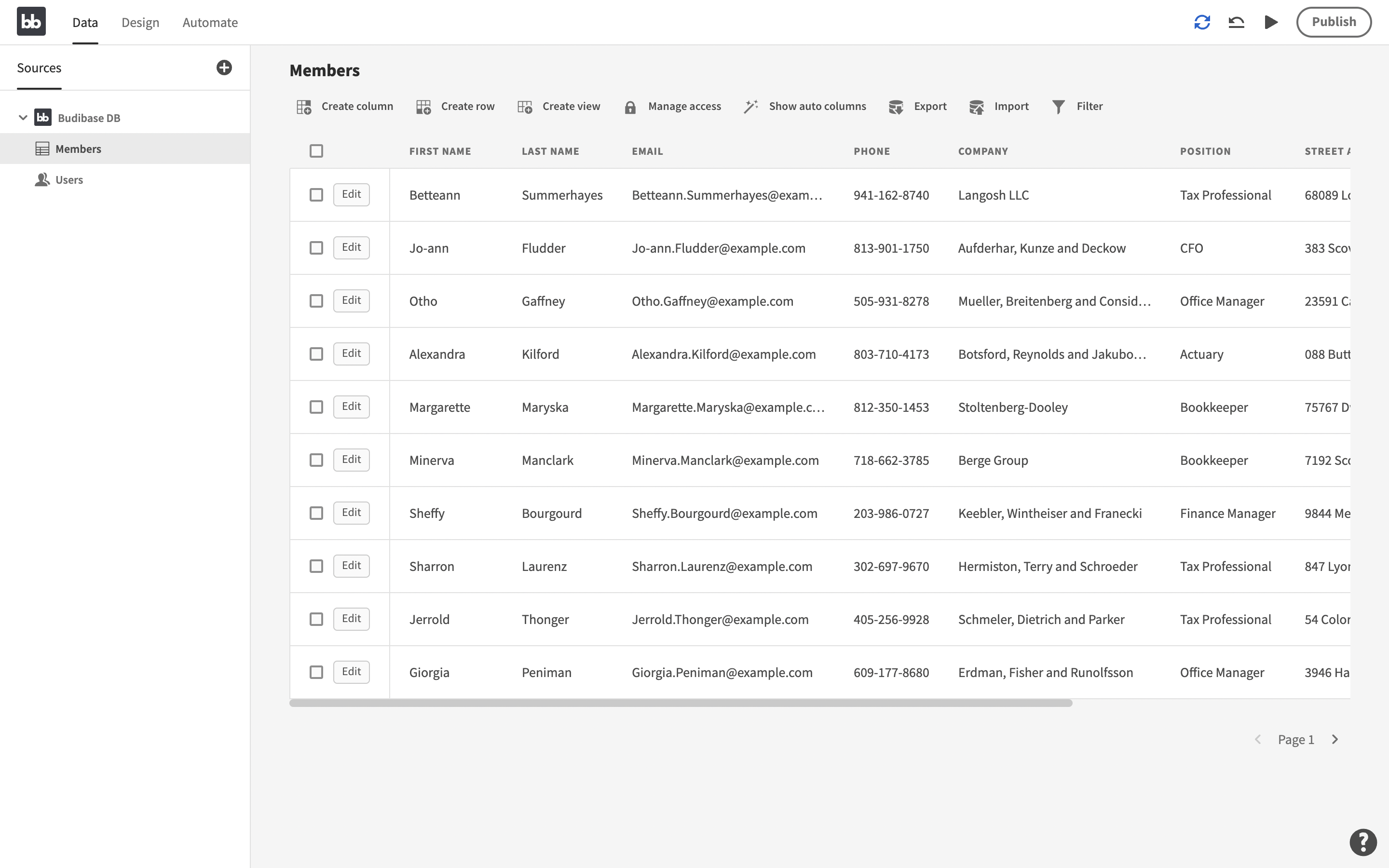 Manage data sources in Operly screenshot