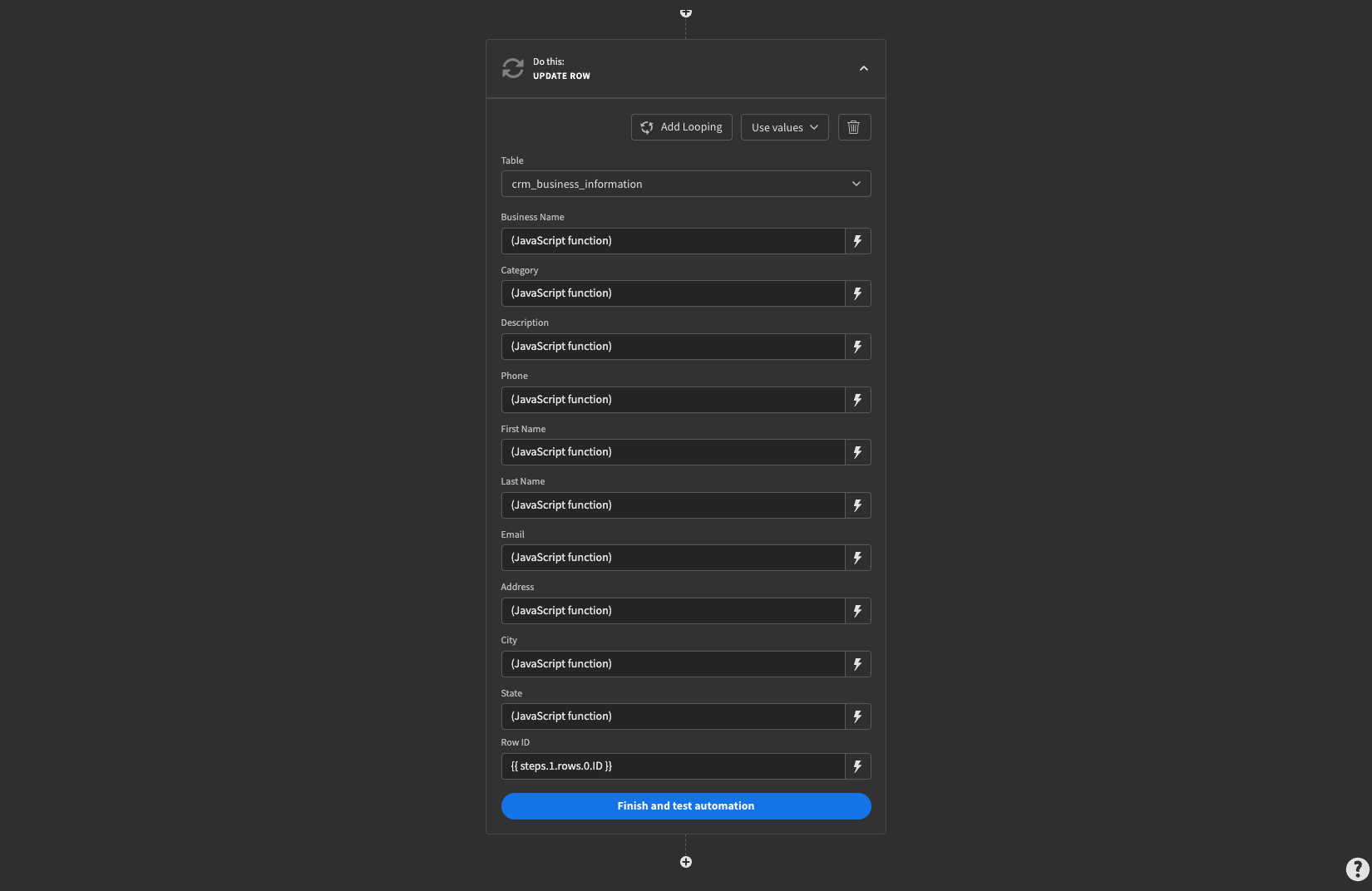 Configure Fields Configure Fields