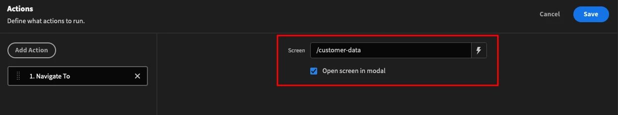 On-click action