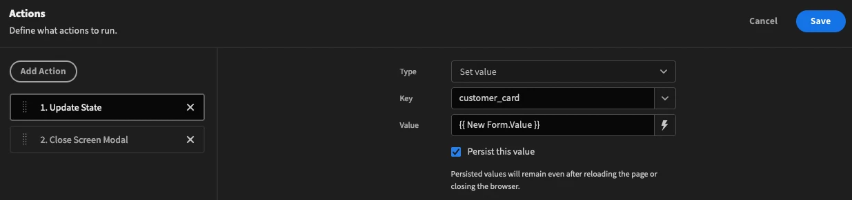 Button actions