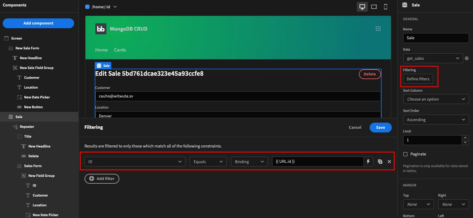 Filter data provider