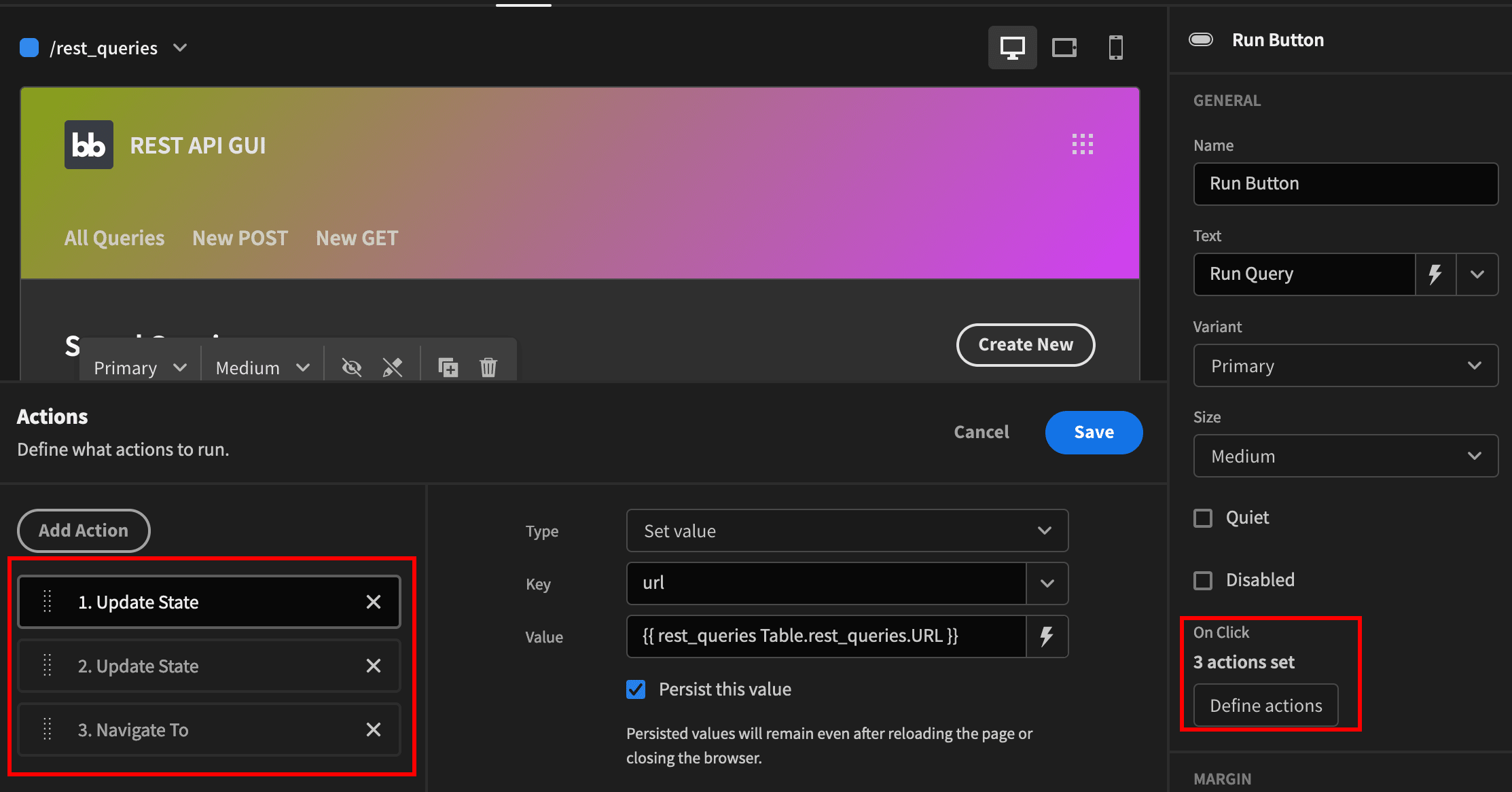 Button Actions Button Actions