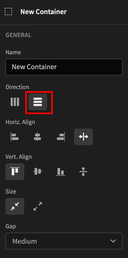 Horizontal Container Horizontal Container