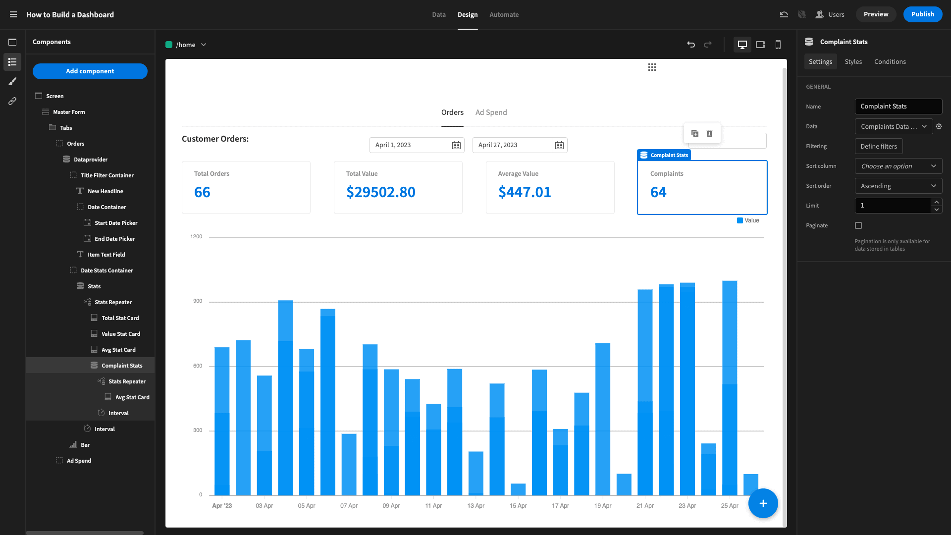 How to build a dashboard