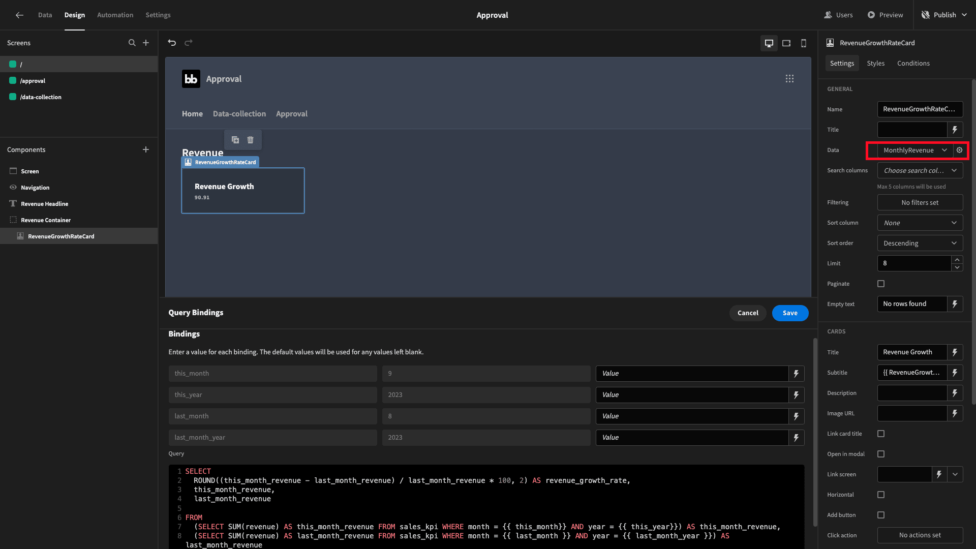 Query bindings Query bindings