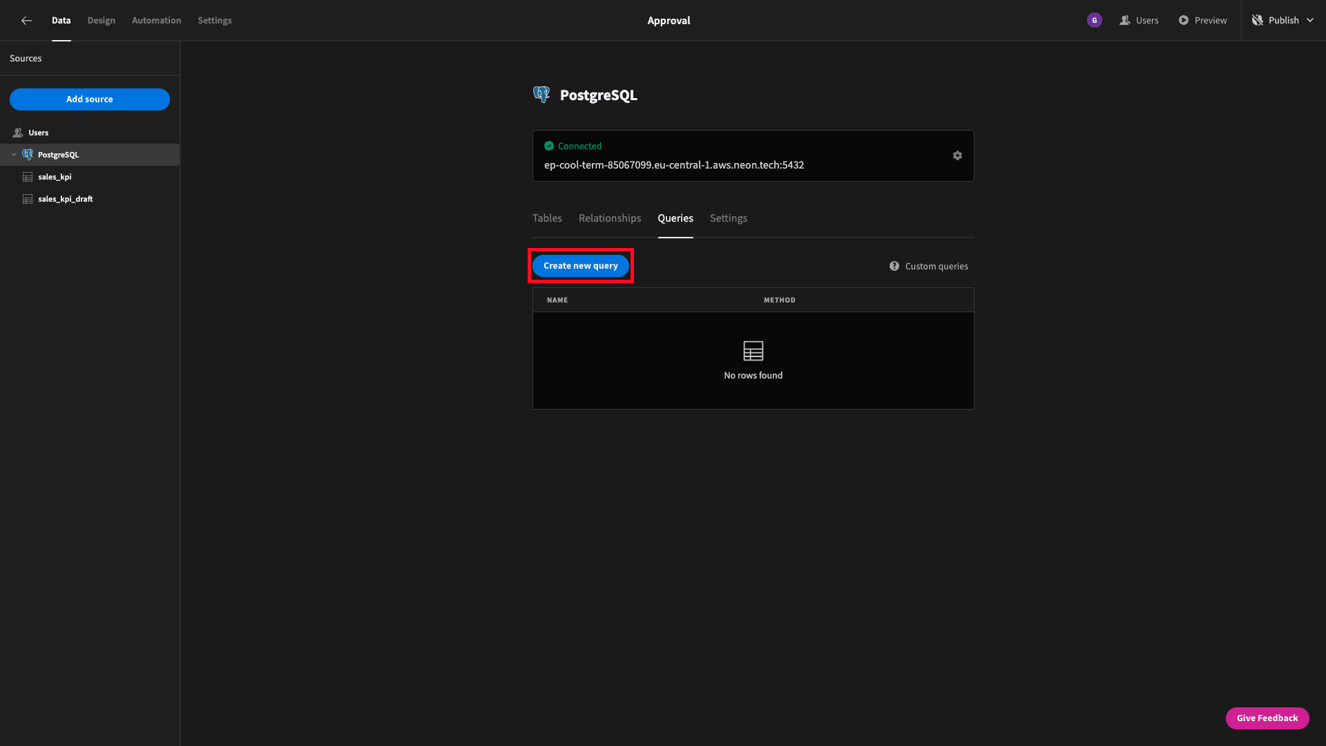 Create query Create query