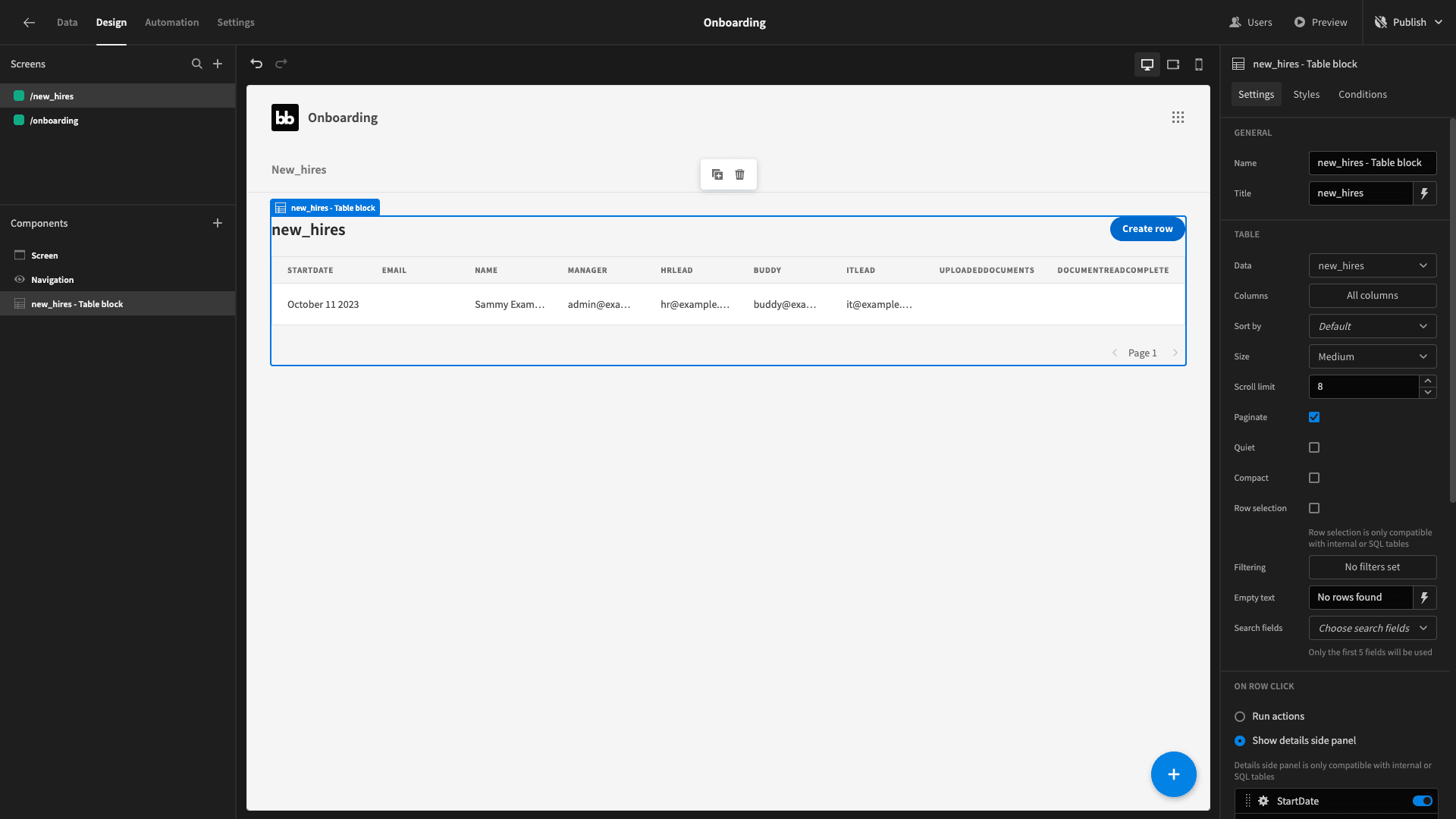 CRUD UI