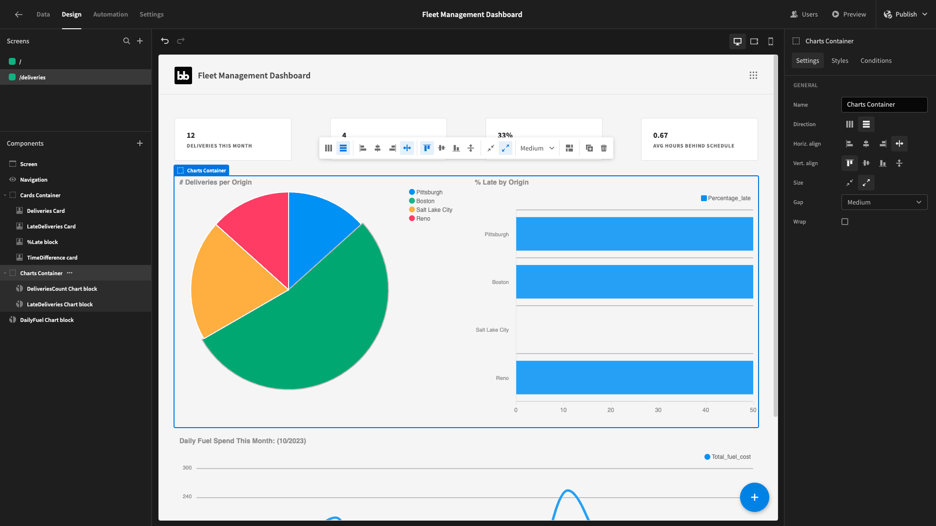 Fleet management dashboard Fleet management dashboard