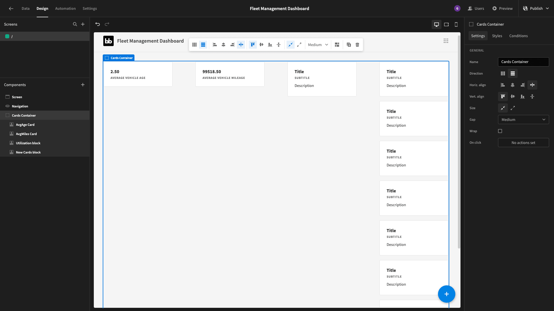 Fleet management dashboard Fleet management dashboard