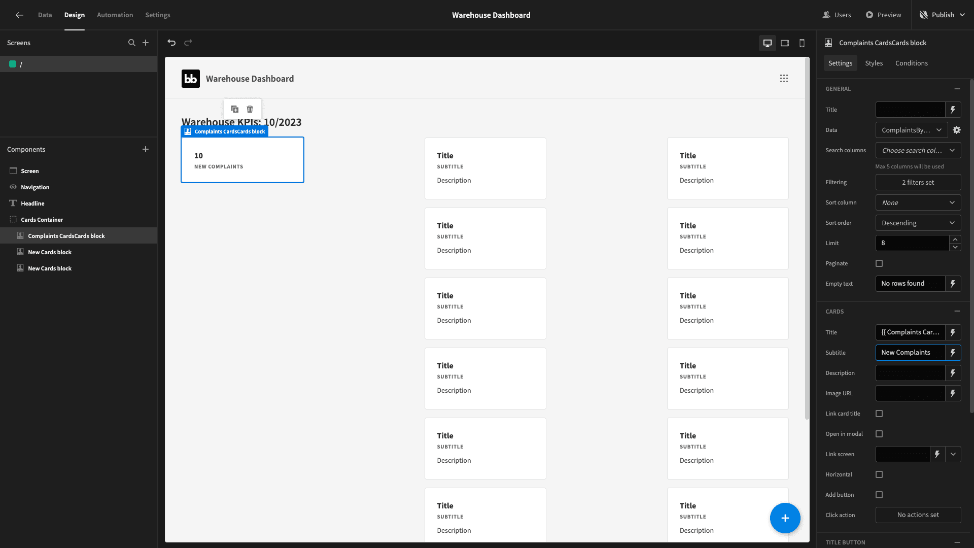 Warehouse Dashboard