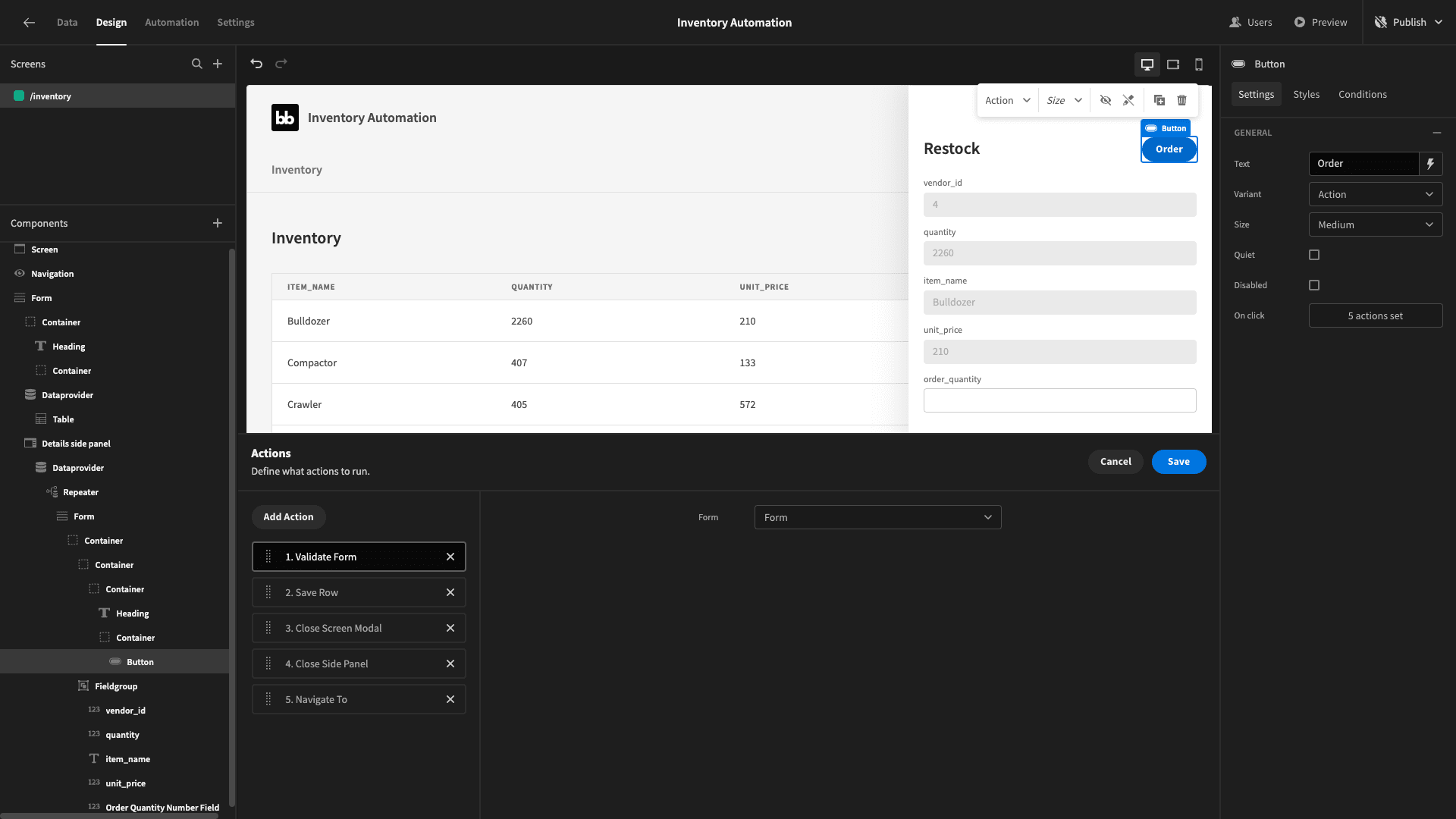 Button ACtions