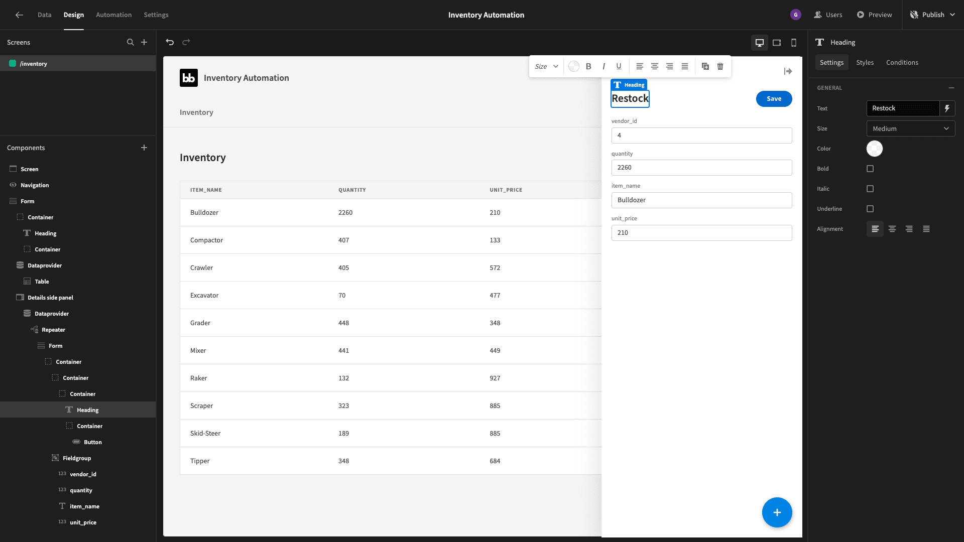Inventory automation