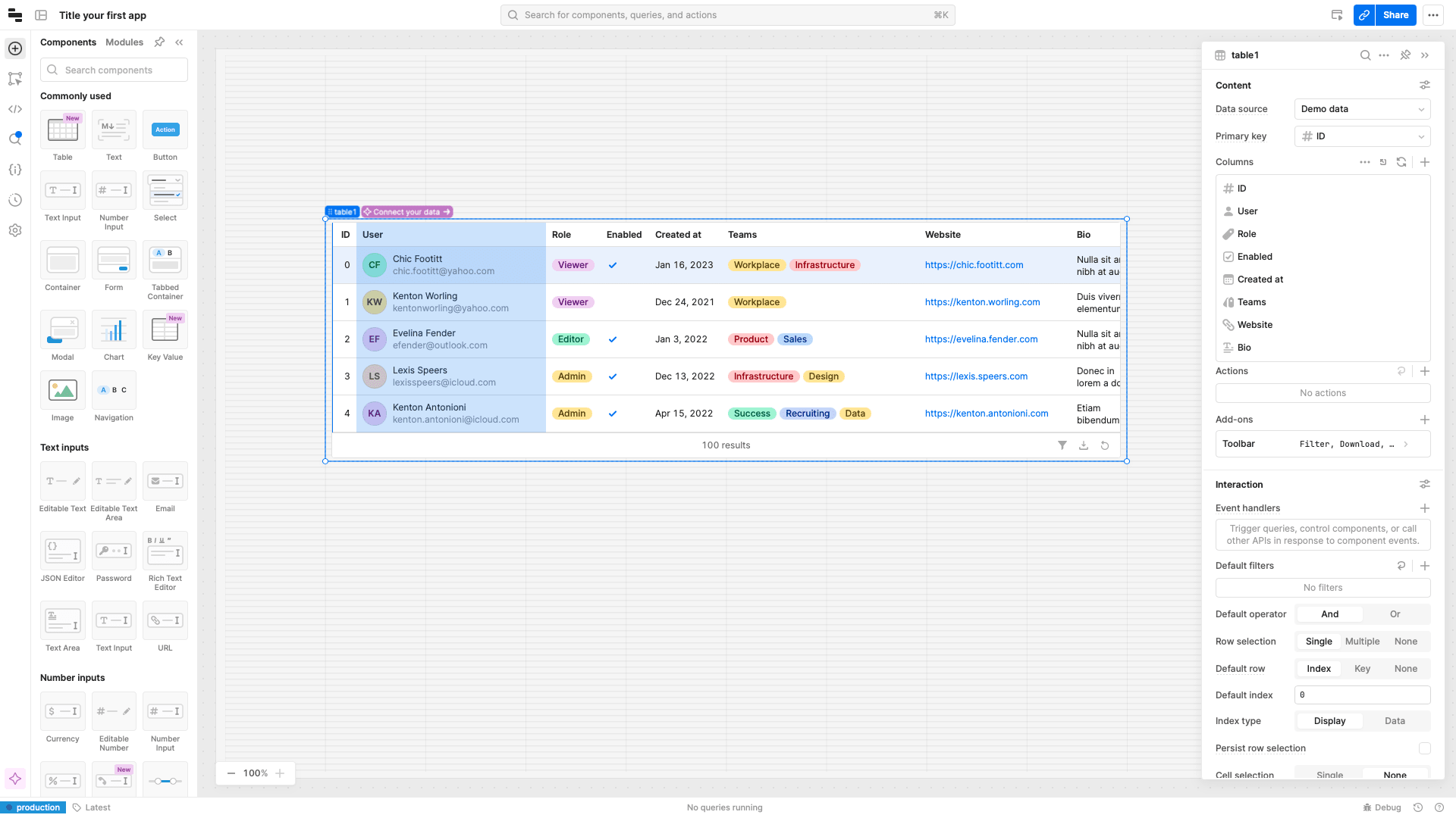 Retool UI