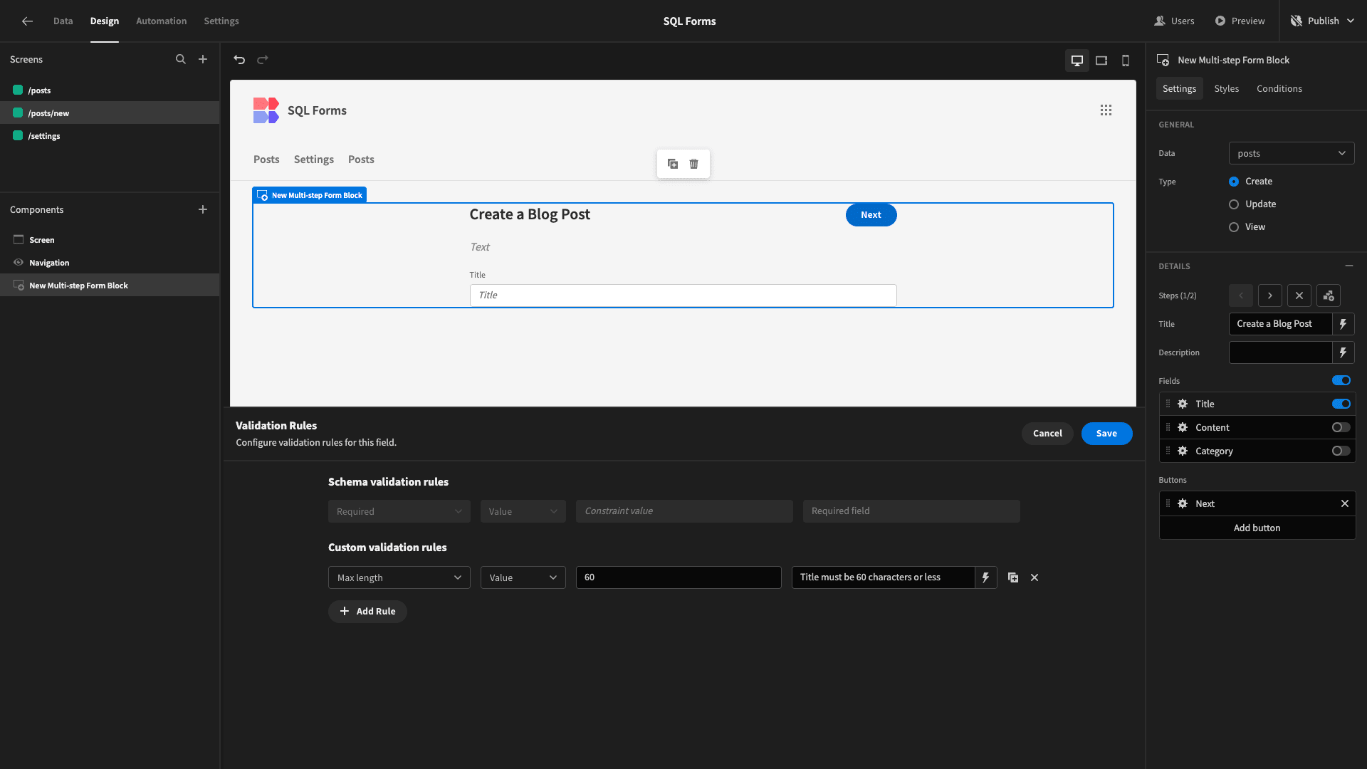 Add validation