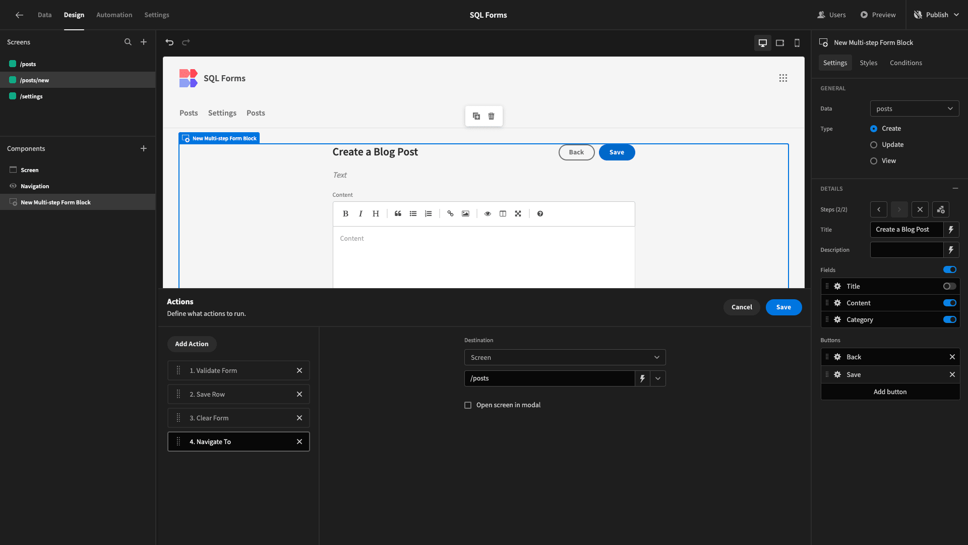 Button Actions