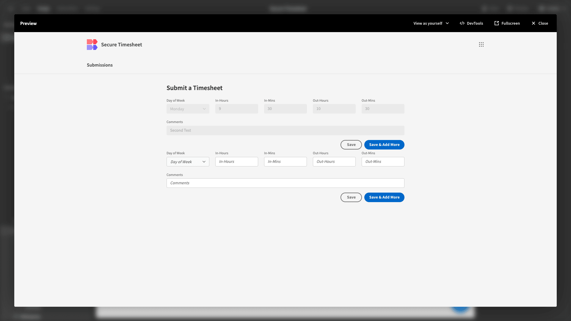 Secure Timesheet