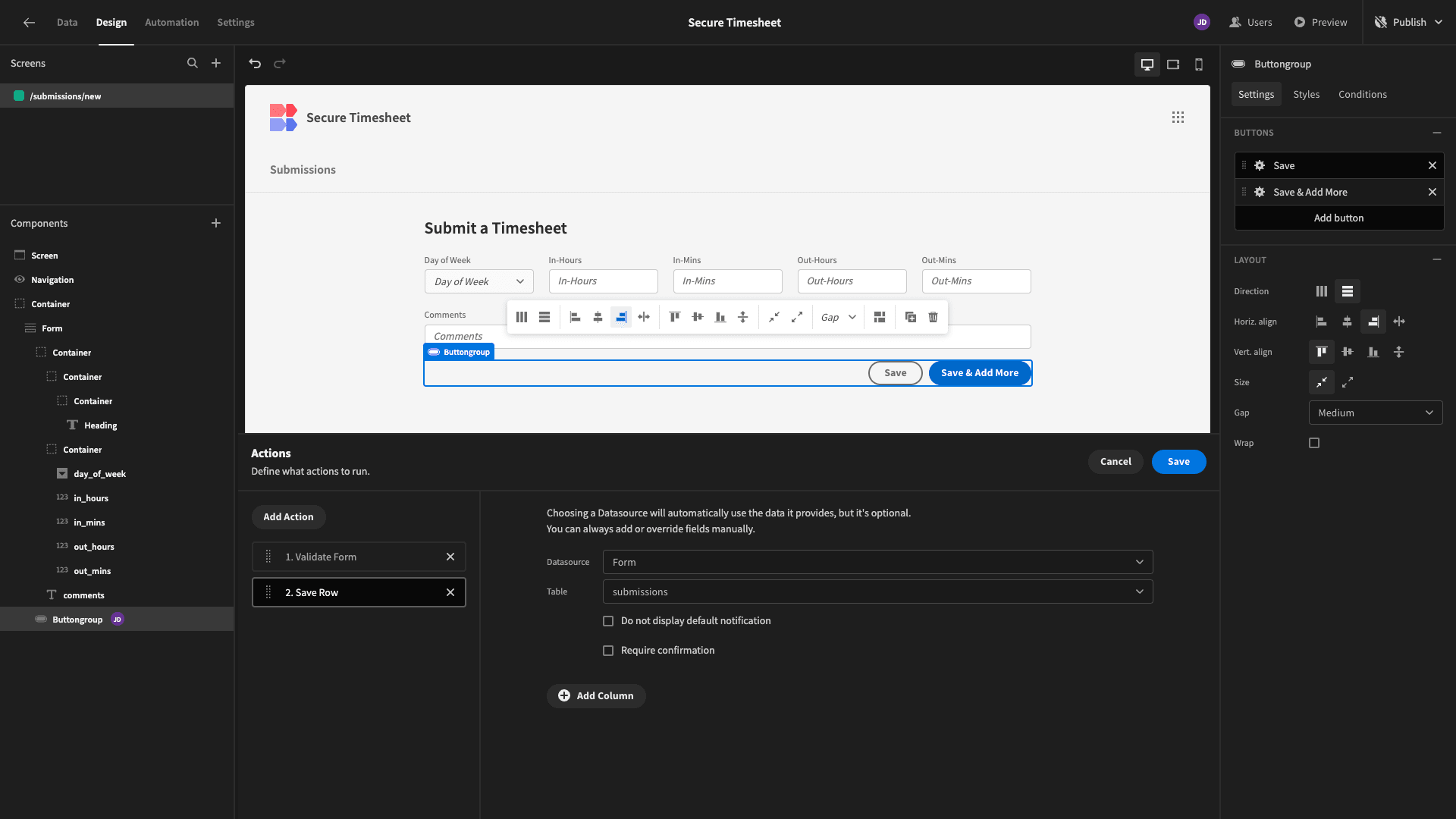 Submit Timesheet