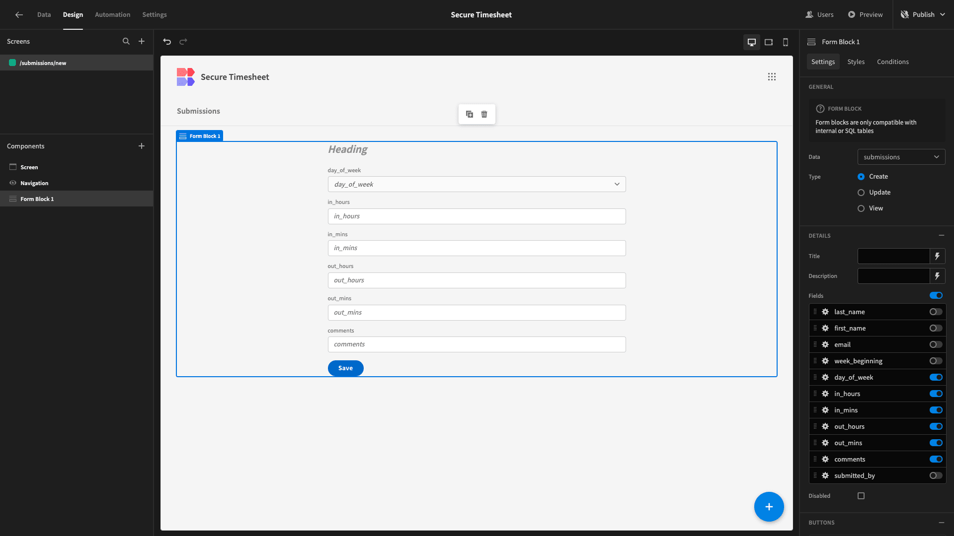 Secure Timesheet