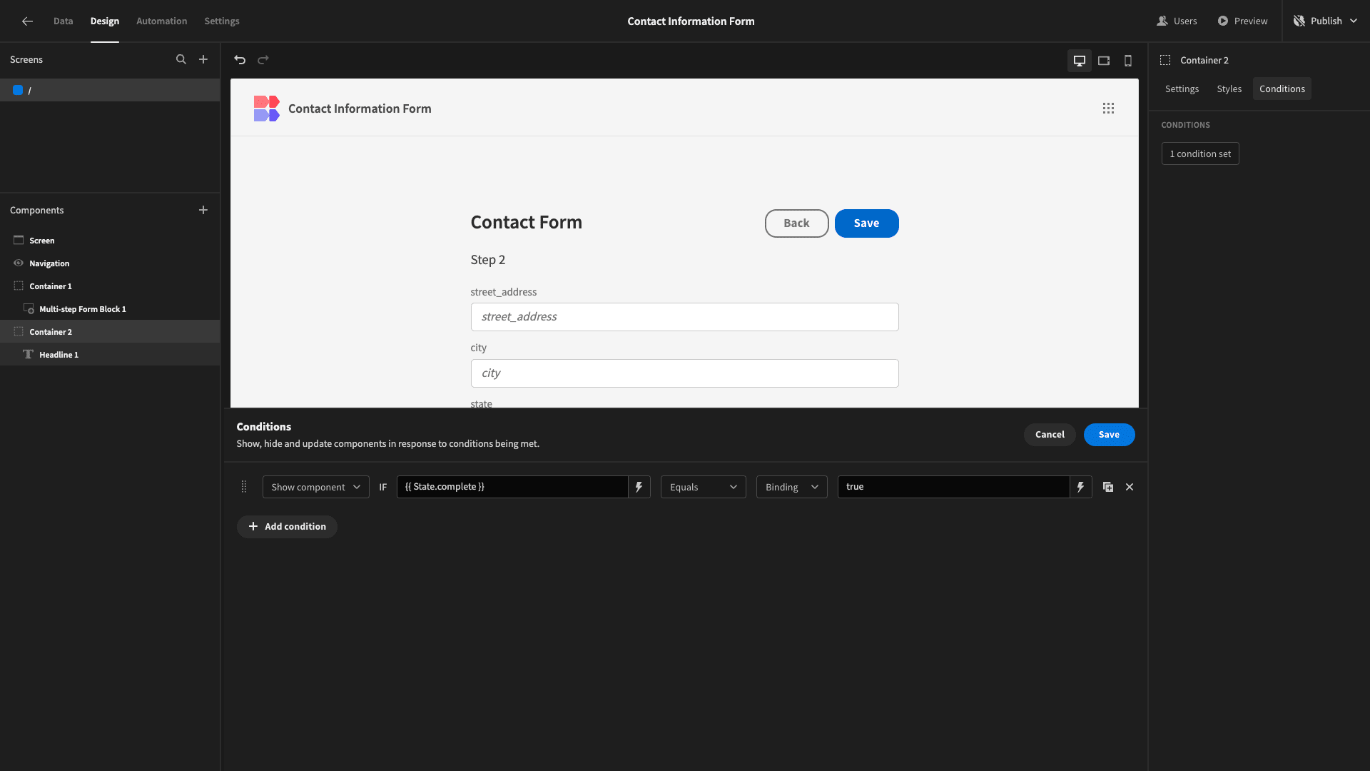 Hide Component Hide Component