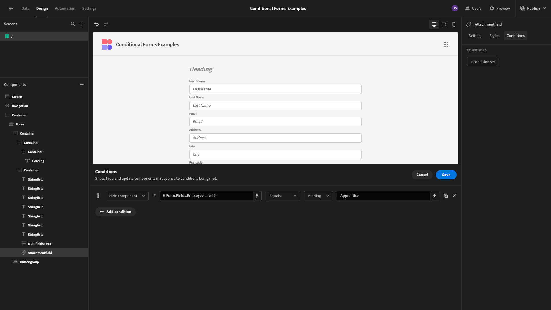 Hide Component
