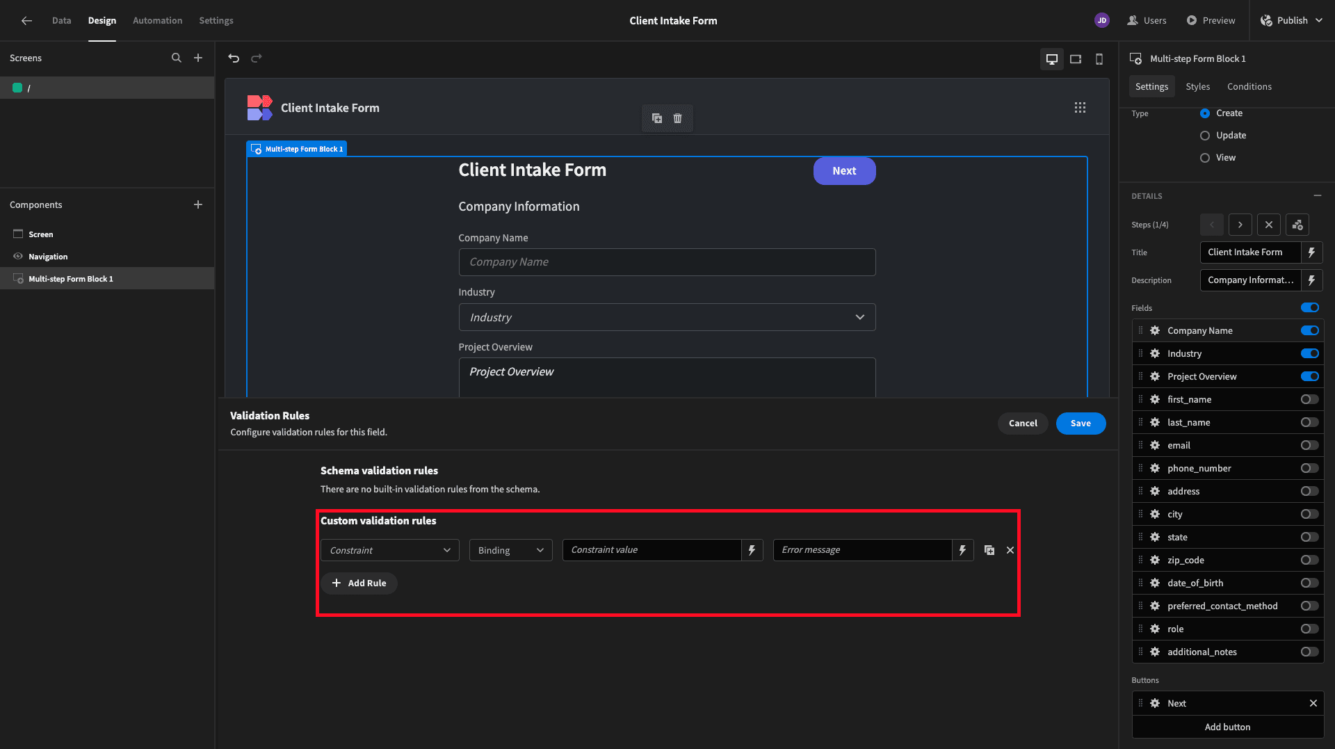 Validation Rules Validation Rules