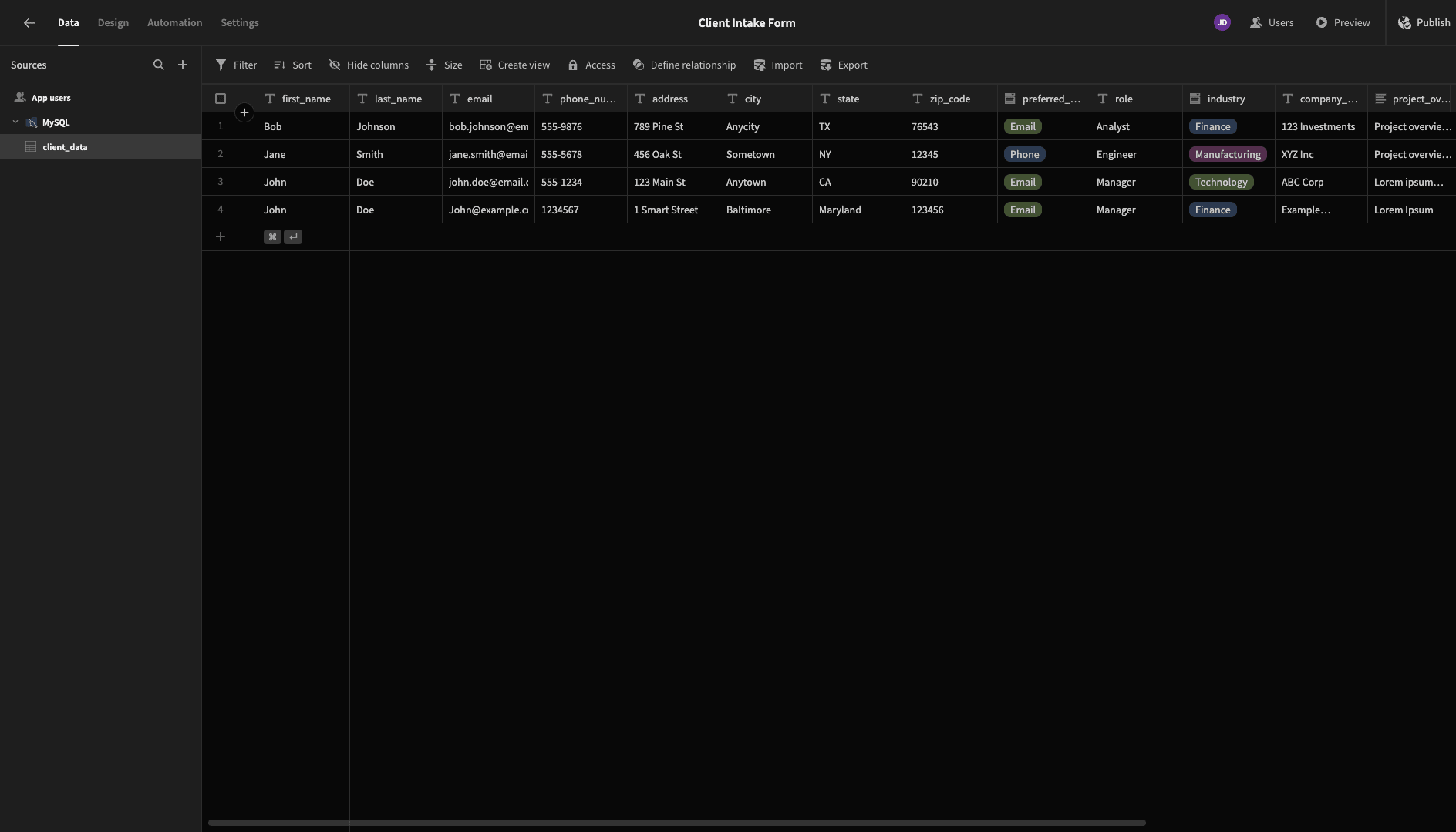 Data Schema Data Schema