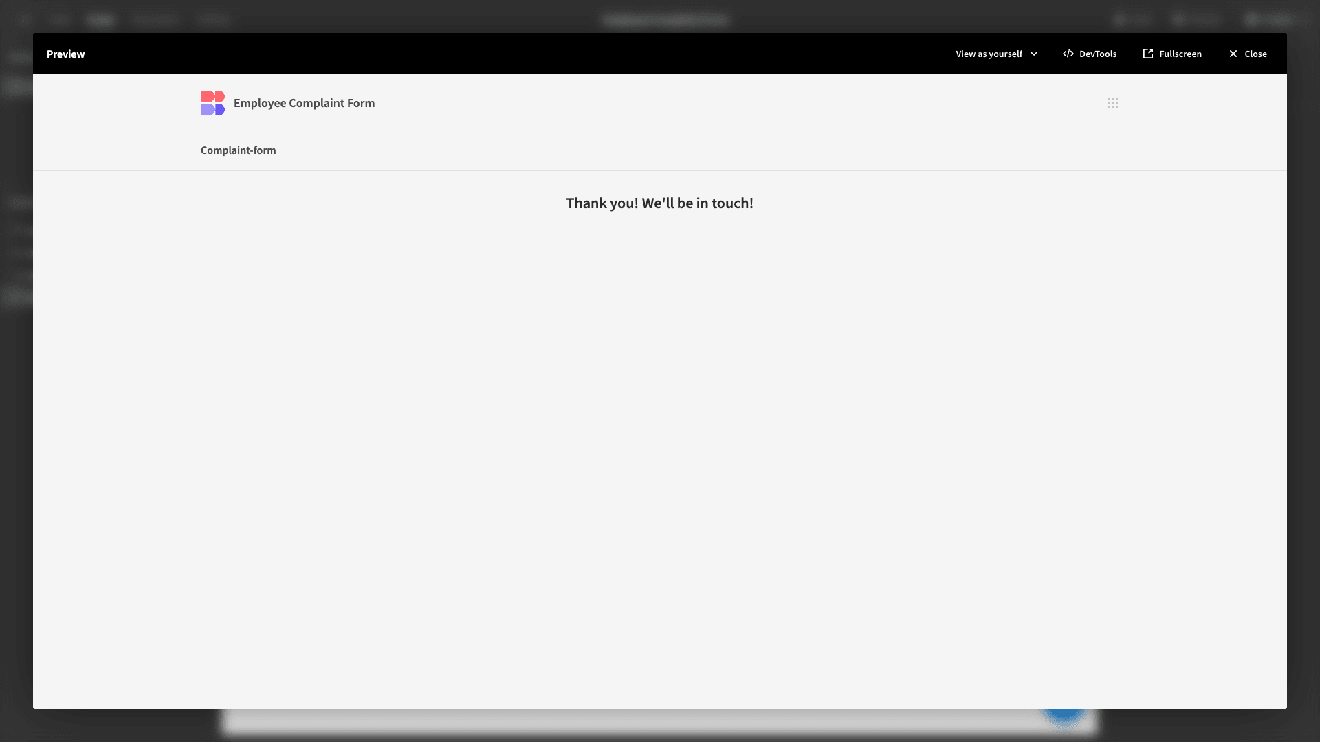 Confirmation Message