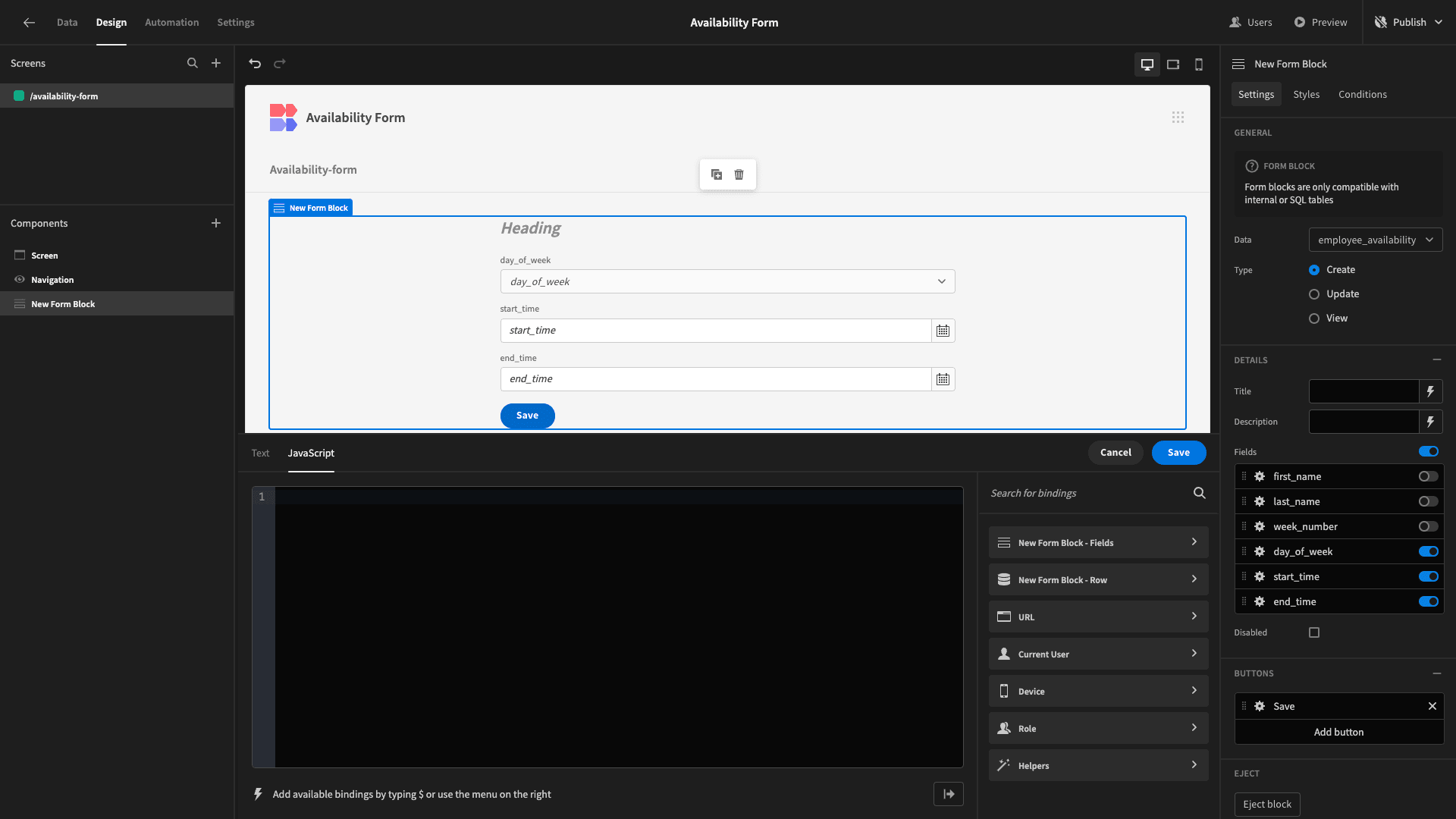 JavaScript editor JavaScript Editor
