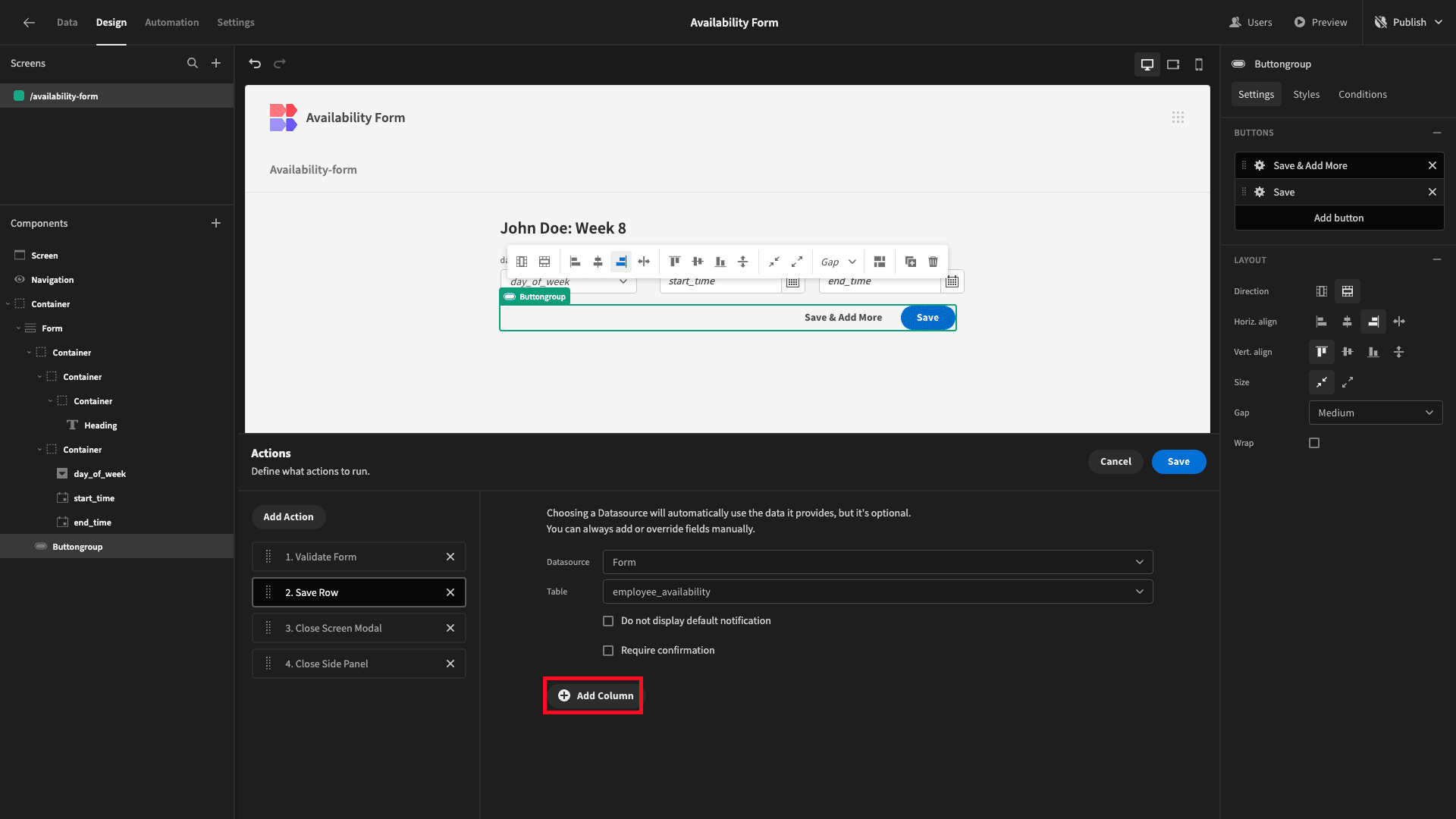 Add Columns Add Columns