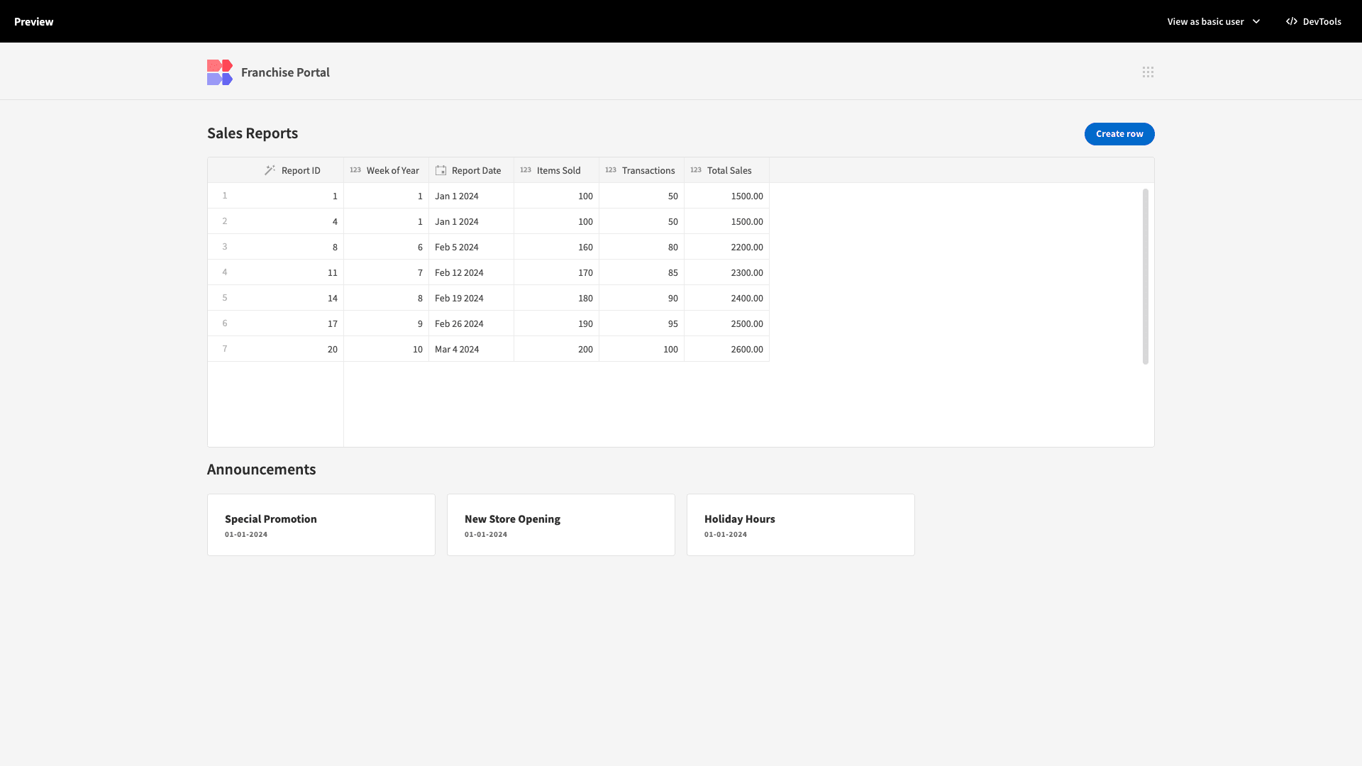 Franchise Portal