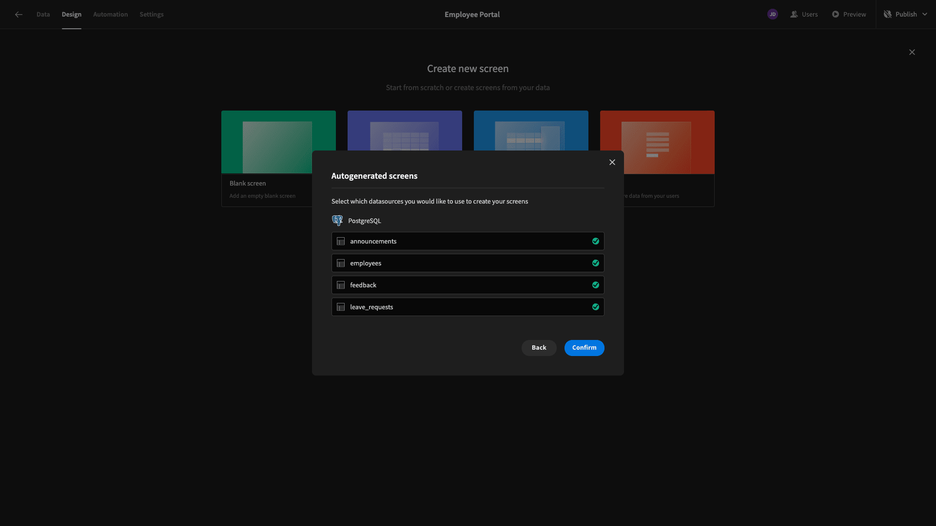 New Screens