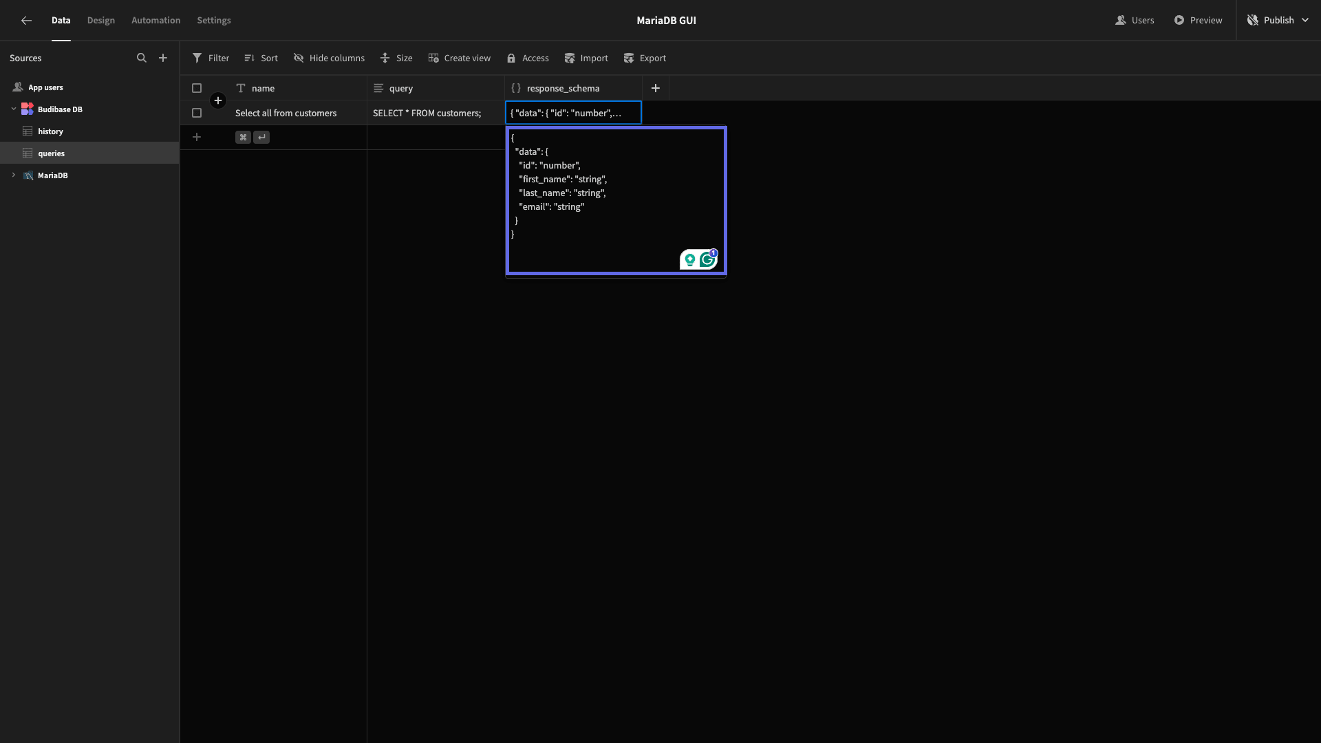 MariaDB GUI