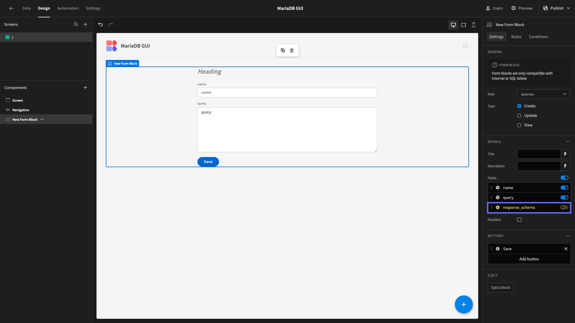 MariaDB GUI