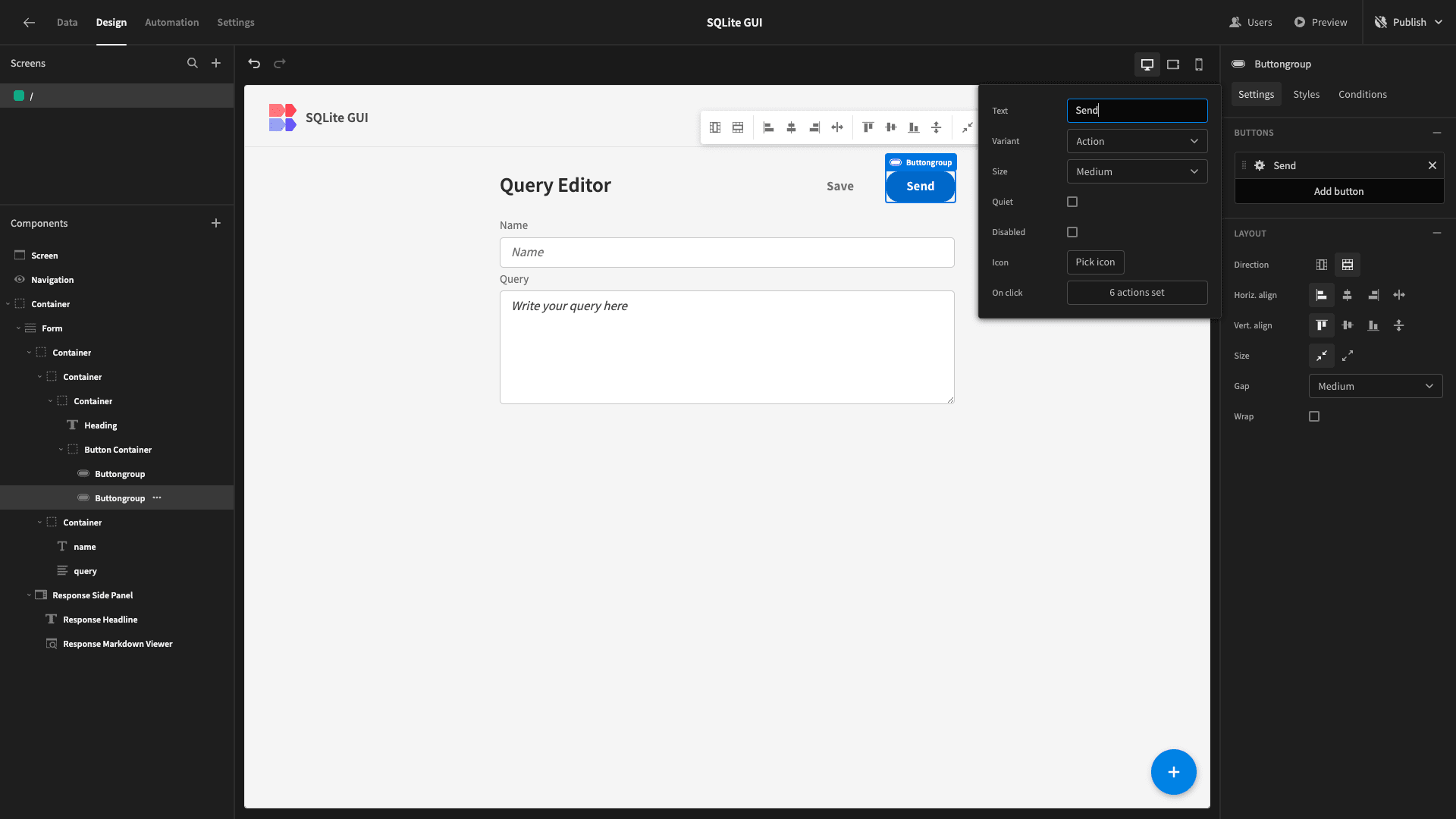 SQLite GUI SQLite GUI