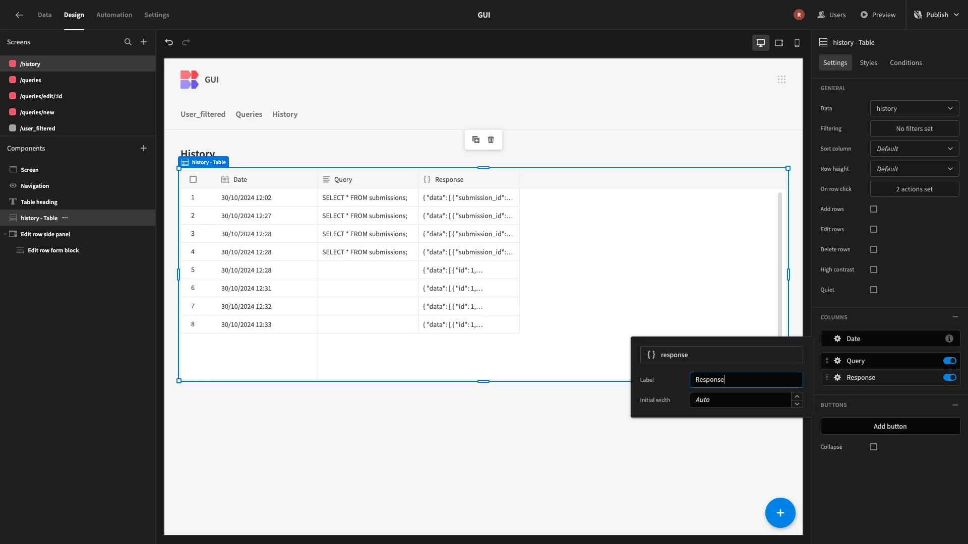 SQL GUI SQL GUI