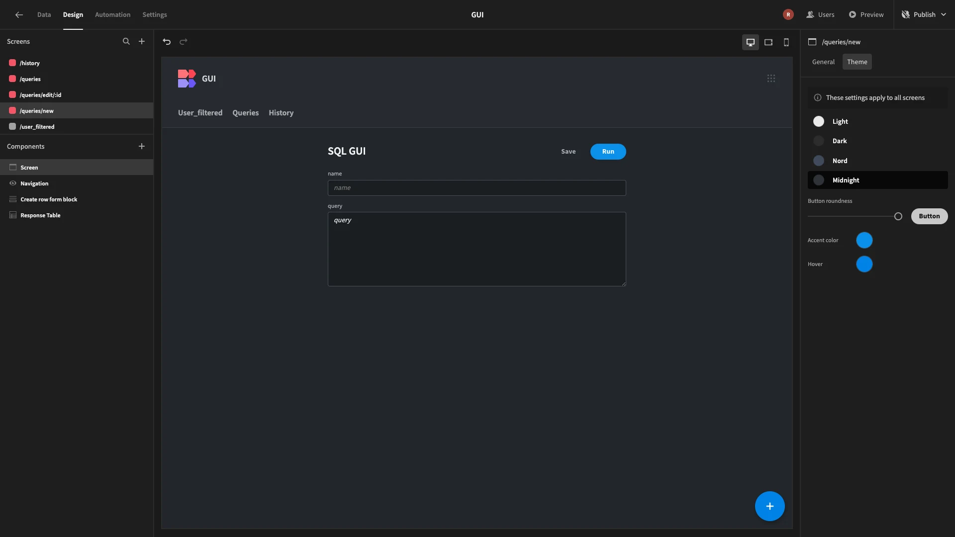 SQL GUI SQL GUI