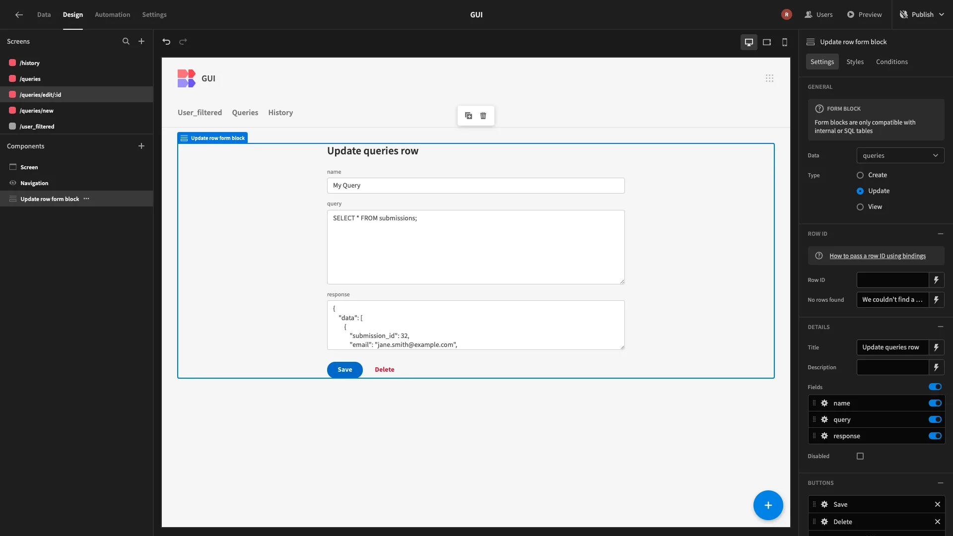 Saved Query Saved Query