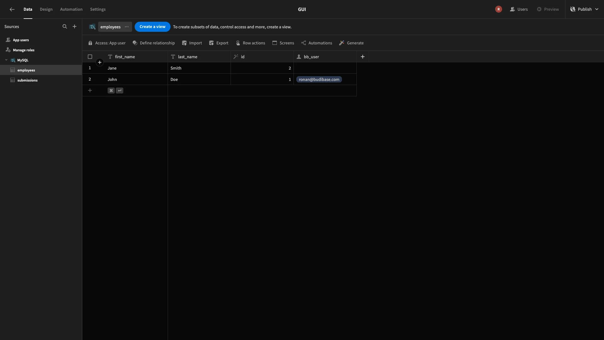 SQL GUI SQL GUI