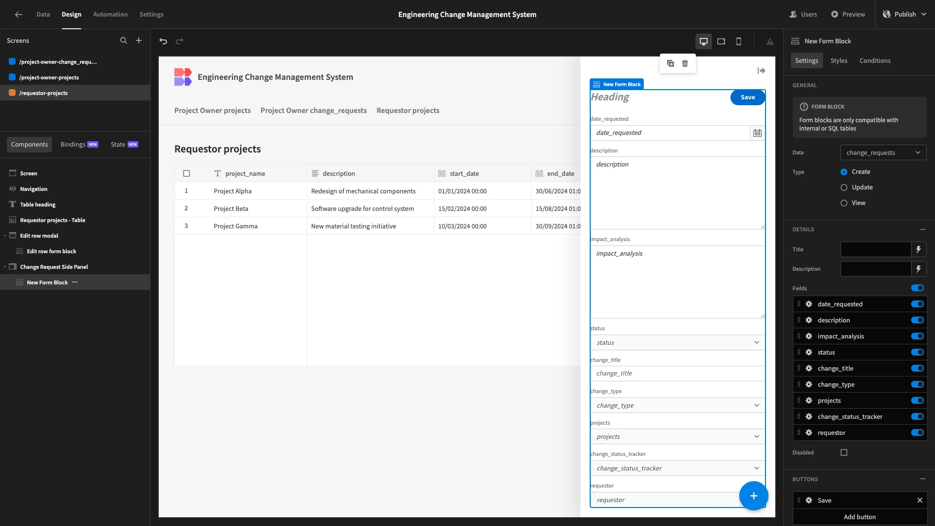 Change request form change request form