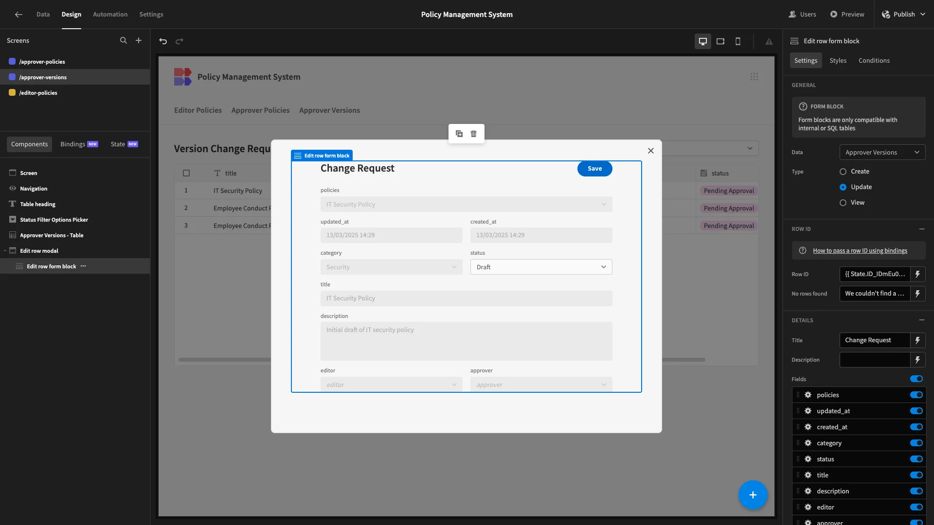 Policy Management System Policy Management System
