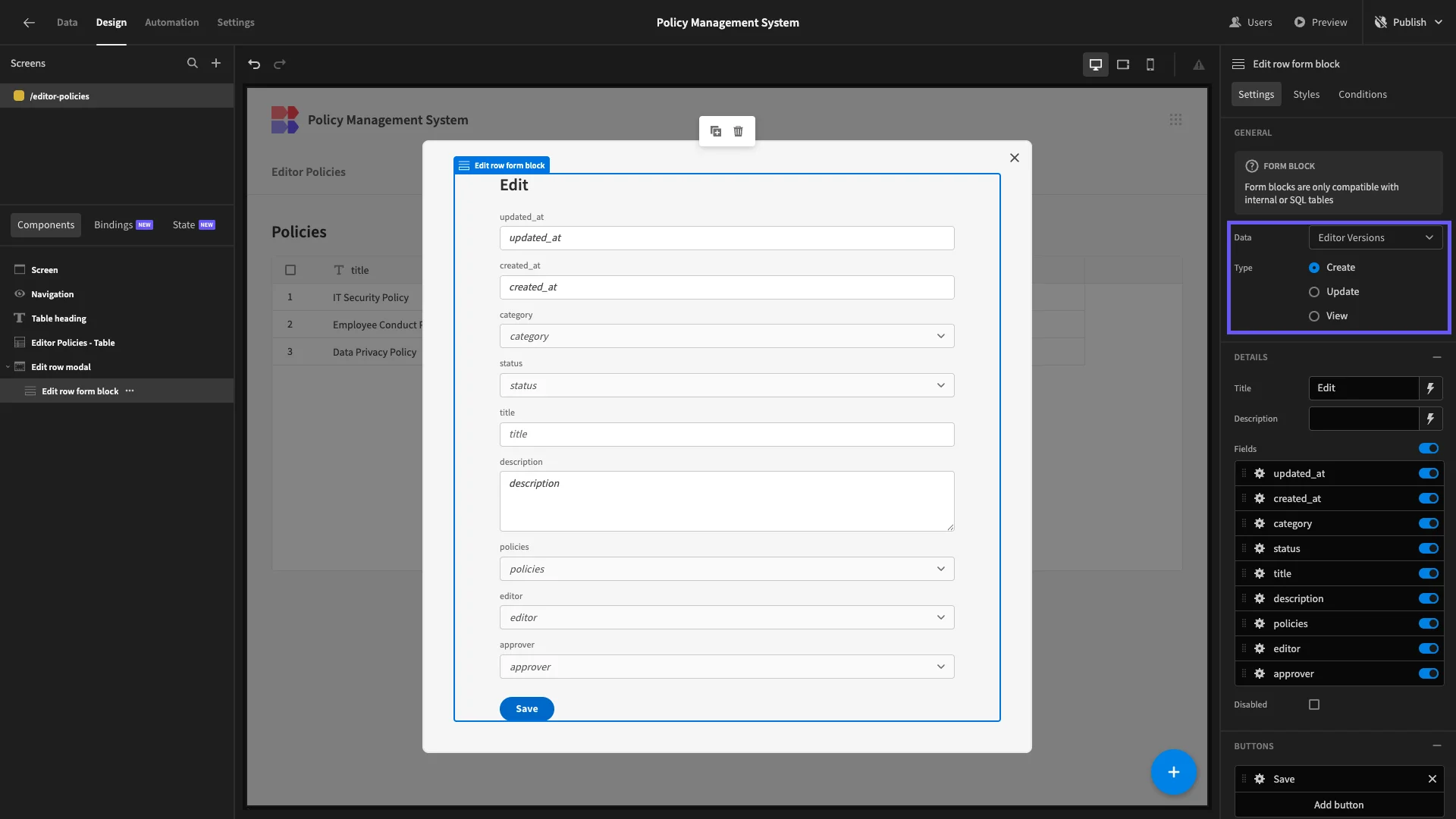 Policy Management System Policy Management System