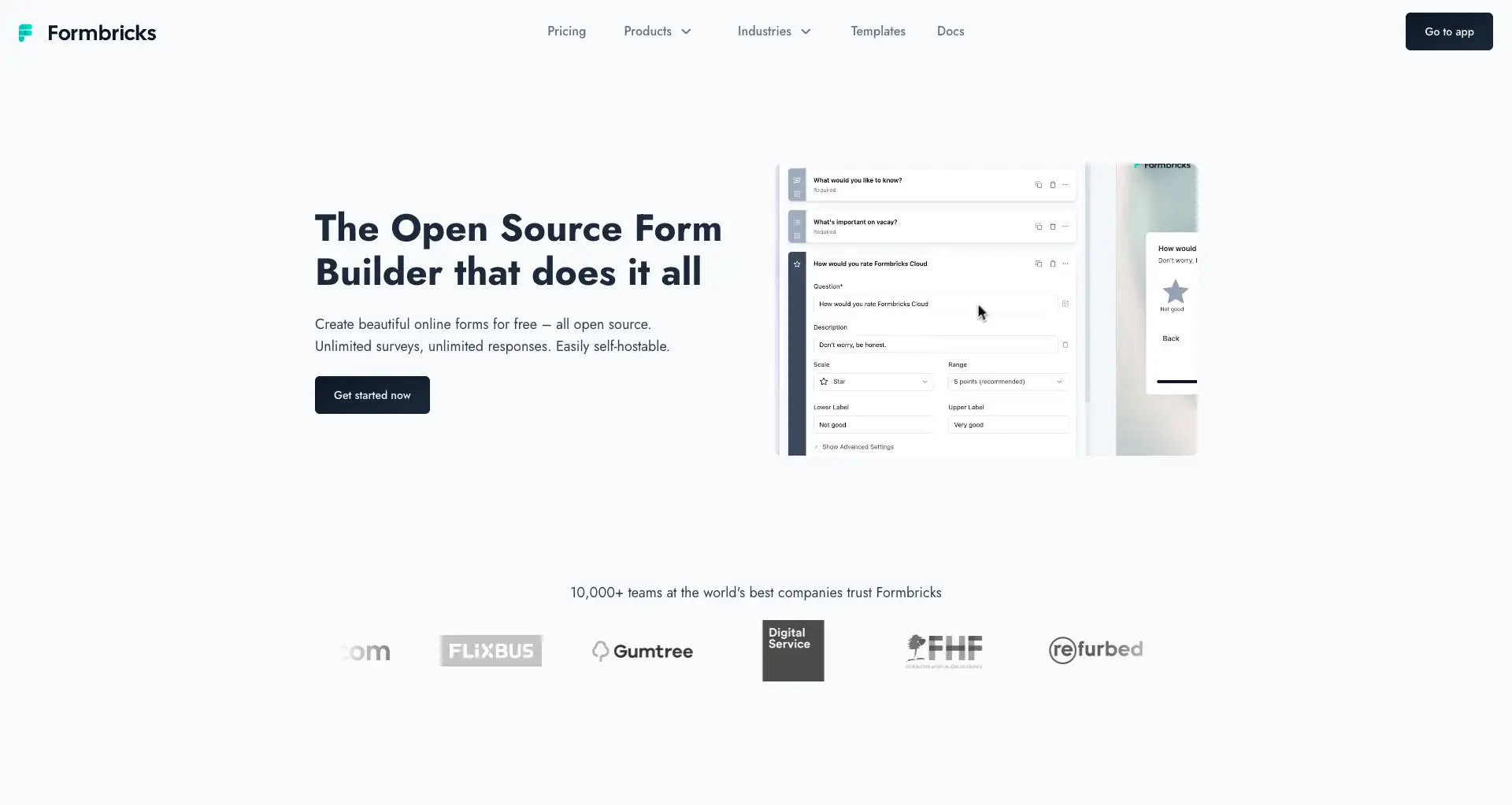 Formbricks open source form builder Formbricks open source form builder