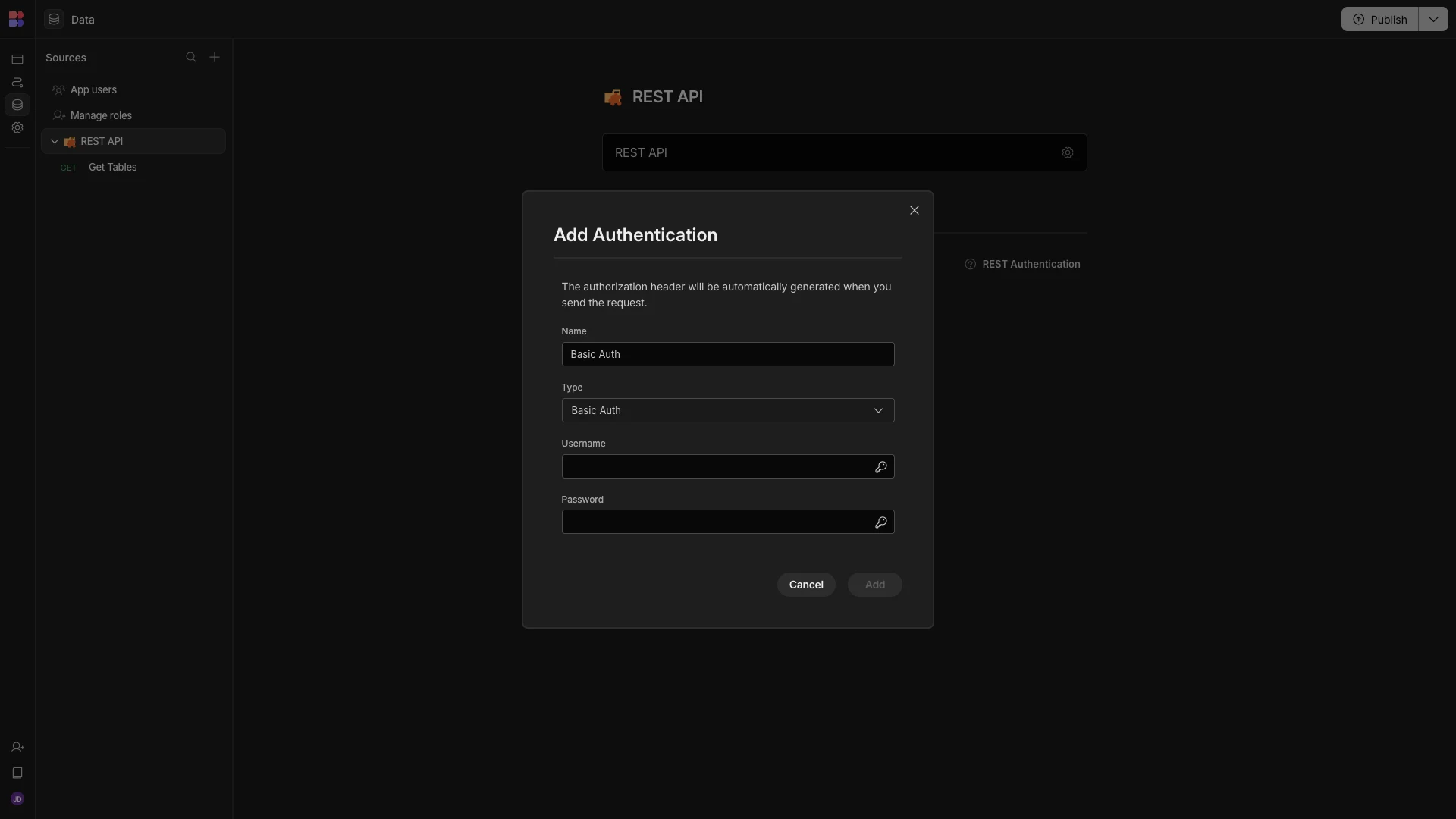 Auth credentials