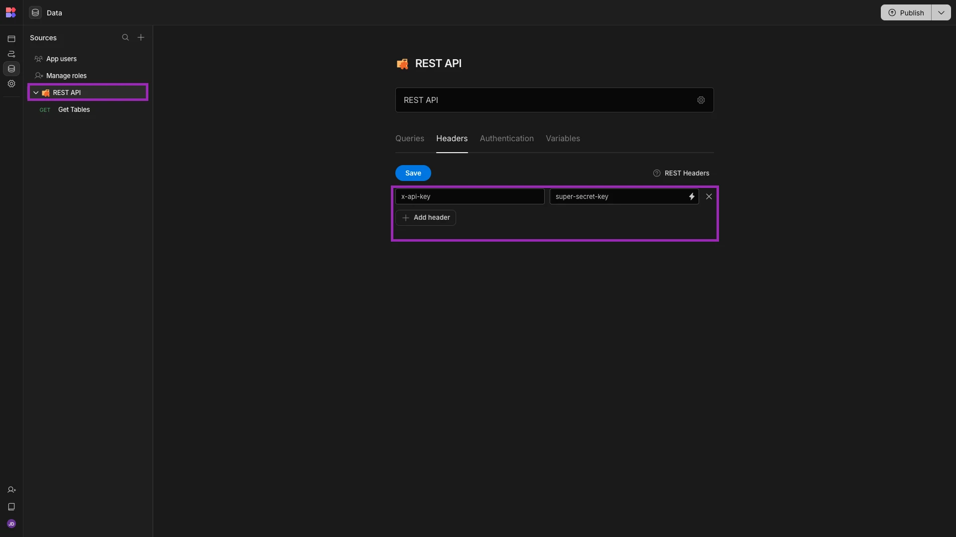 Auth headers