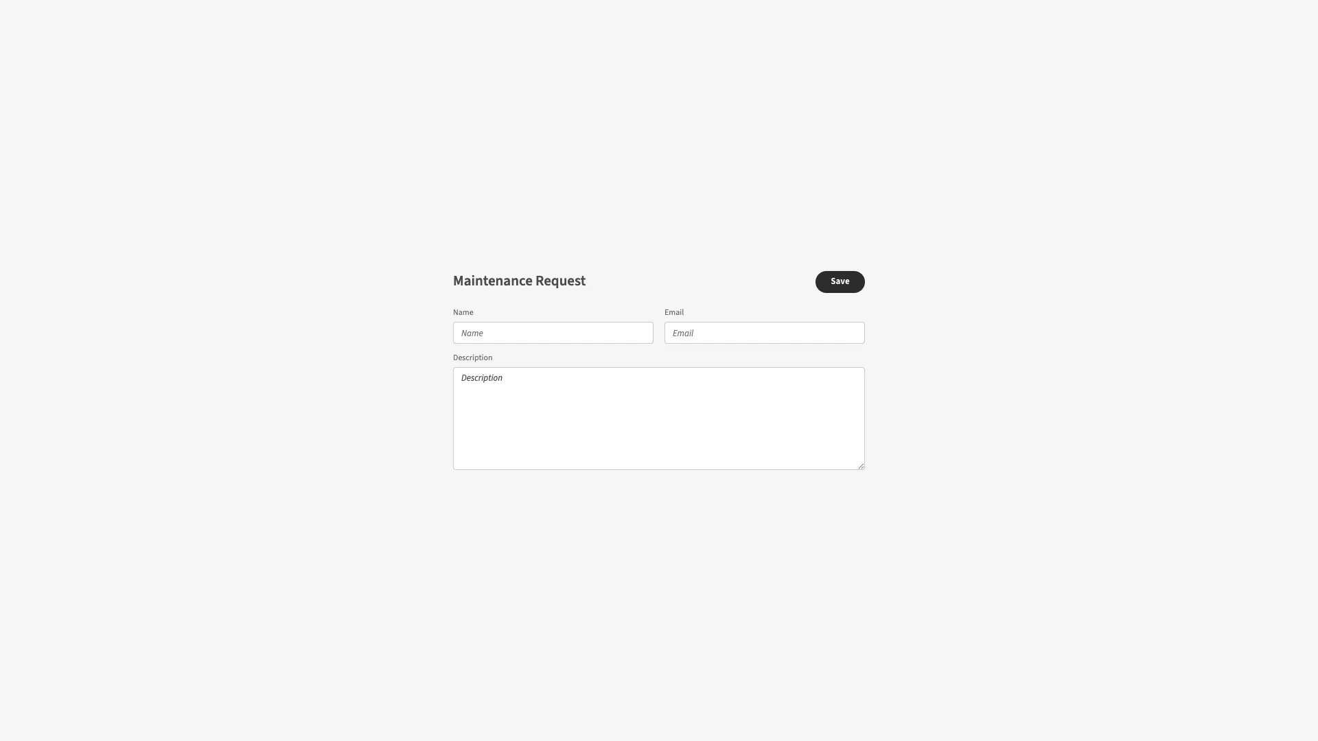 Maintenance Request Form